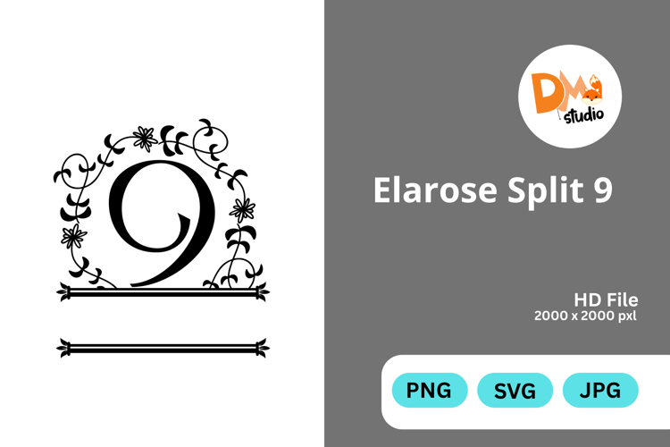 Split Floral Svg Image 7