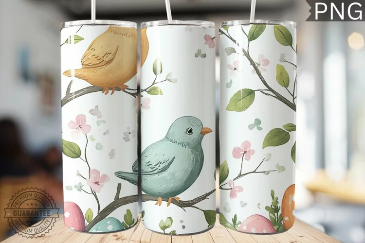 Spring Easter Tumbler Wrap - High Quality 300 Dpi