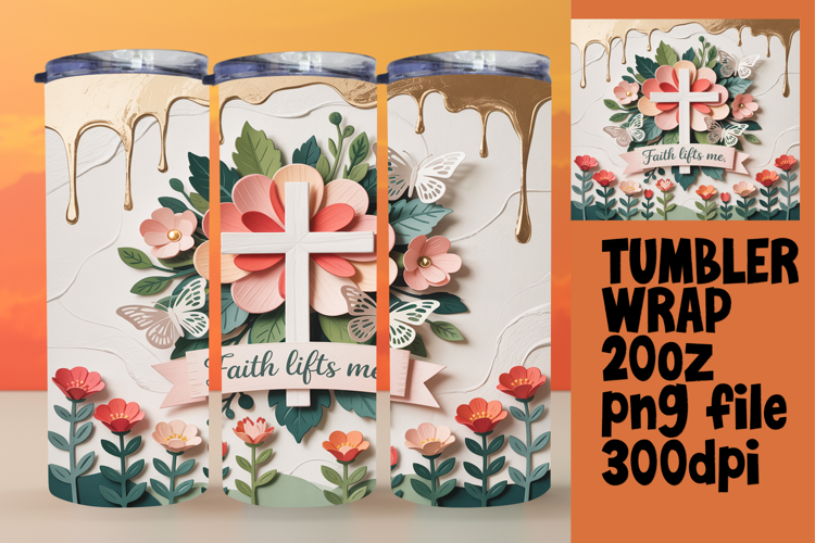 20oz Tumbler Template for Gifts , Christian