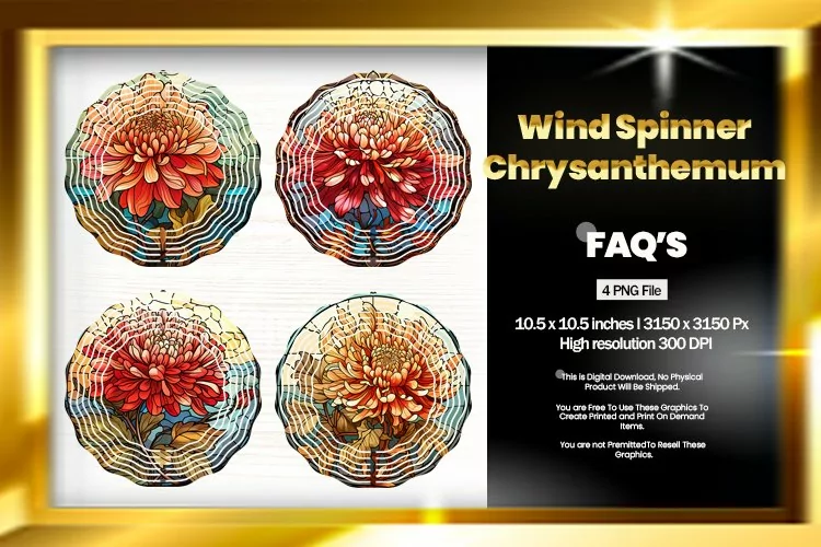 Chrysanthemum Wind Spinner Sublimation - 04 Variations