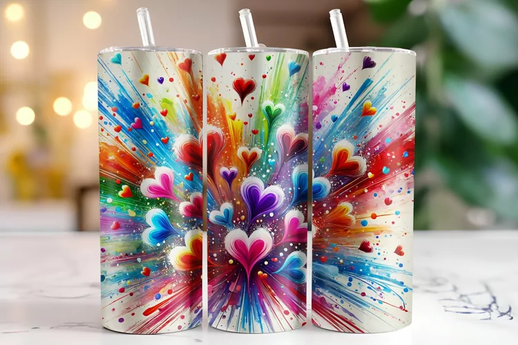 Hearts Tumbler Wrap | Sublimation | Tumblers