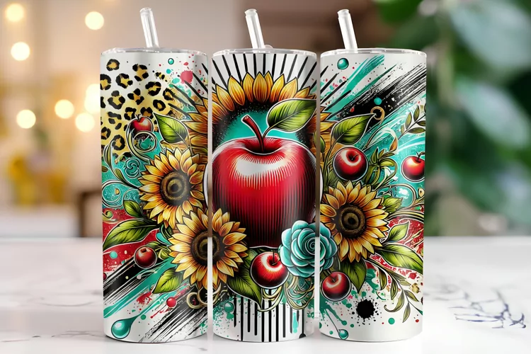 Apple Tumbler Wrap | Sublimation | Tumblers
