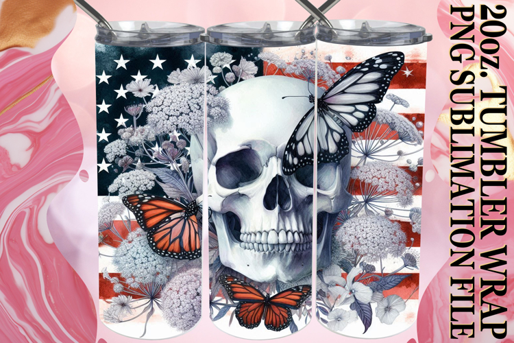 Cozy moments 20oz tumbler wrap, Skull USA