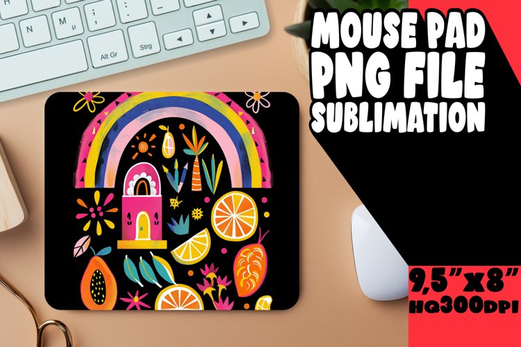Celestial Canvas: Rainbow Sublimation Mouse Pad Creations
