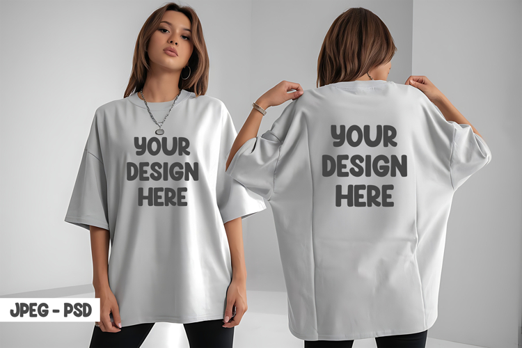 Trendy Female T-Shirt Mockup JPEG   PSD
