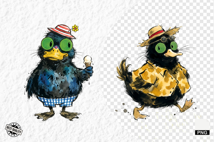 Whimsical Summer Duck Png Clipart