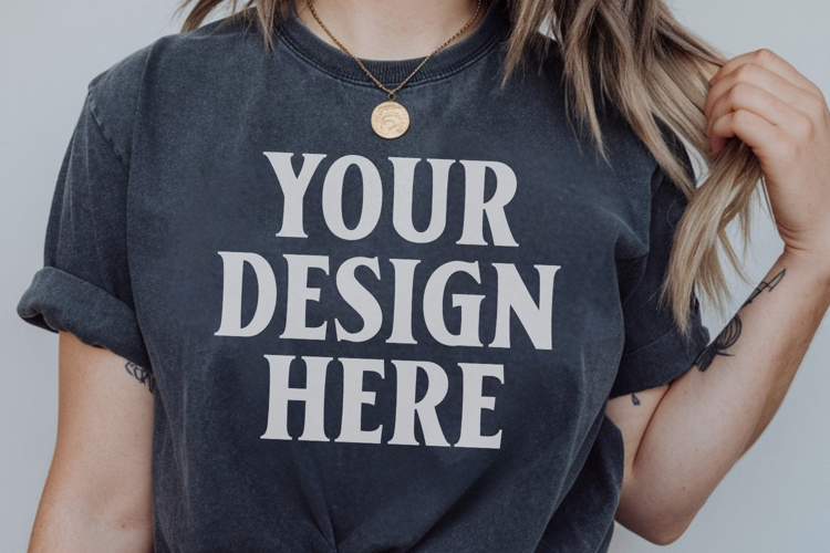 Comfort Colors 1717 Pepper T-Shirt mockup , CC 1717