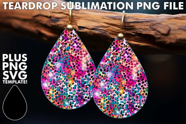 Leopard Print Elegance: Sparkling Teardrop Charm