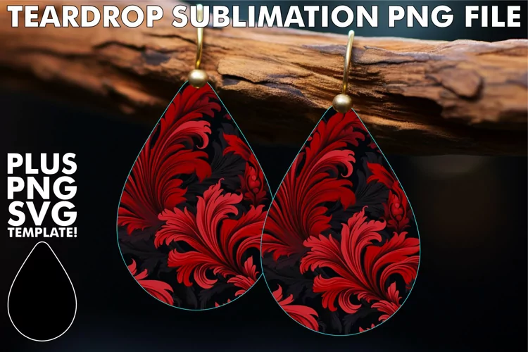Luxe Red Sparkle Earring Sublimation