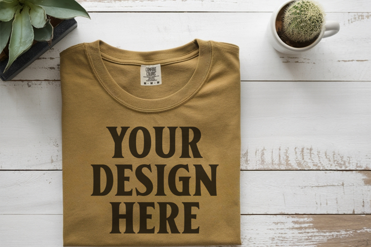 Monarch Comfort Colors 1717 Folded Tshirt Mockups