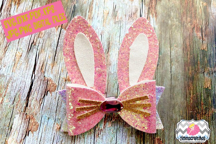Easter Bunny Ears Hair Bow Template (179107)