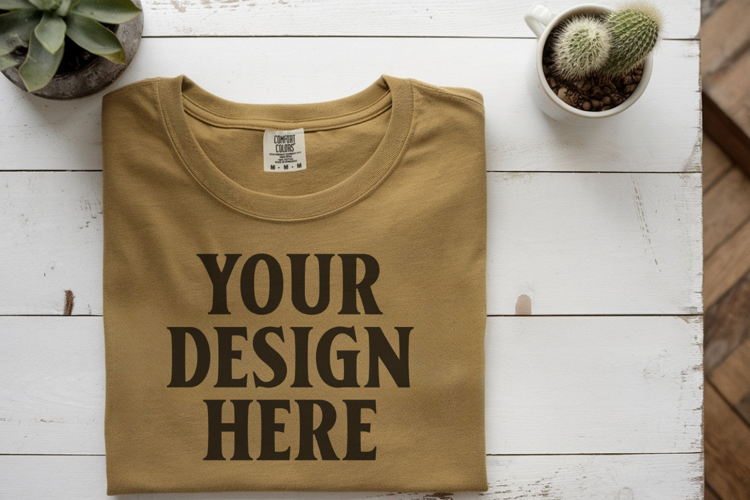 Monarch Comfort Colors 1717 Folded Tshirt Mockups