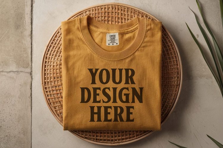 Monarch Comfort Colors 1717 Folded Tshirt Mockups