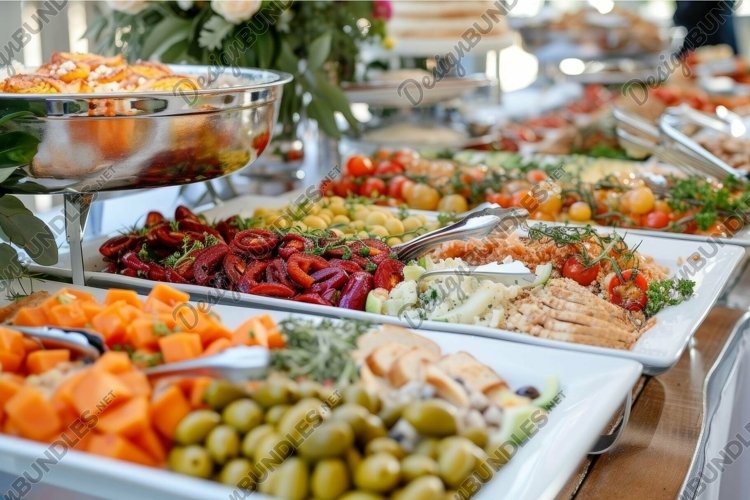 Buffet Dish Examples Buffet spread with assorted dishes (4540906)