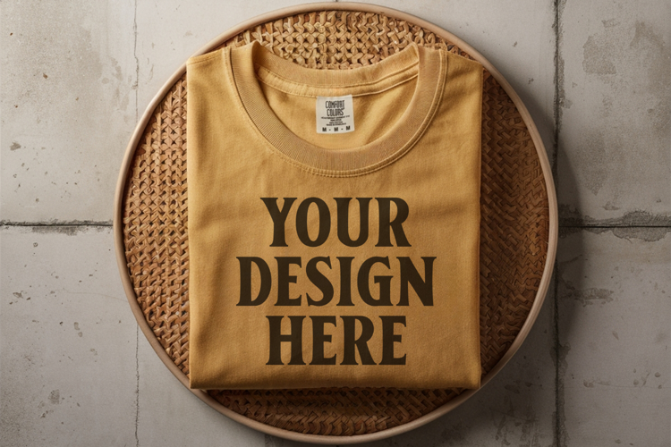 Monarch Comfort Colors 1717 Folded Tshirt Mockups