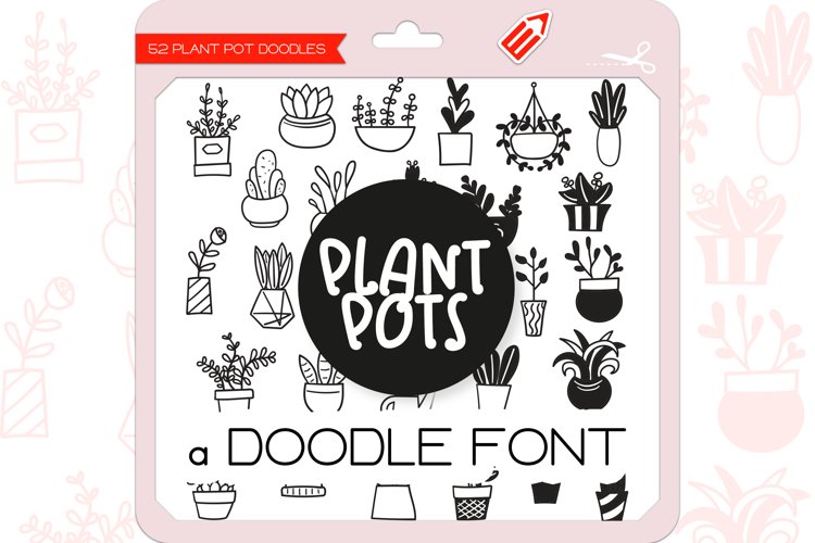 Plant Pot Doodles - Dingbats Font example image 1