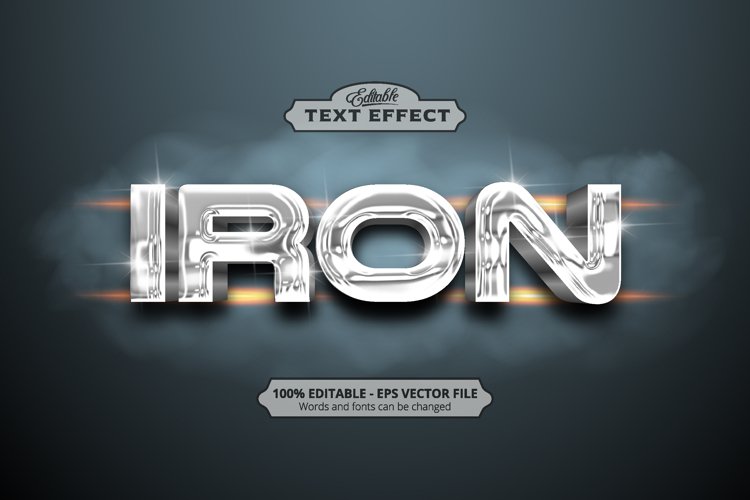 Editable text effect, iron text example image 1