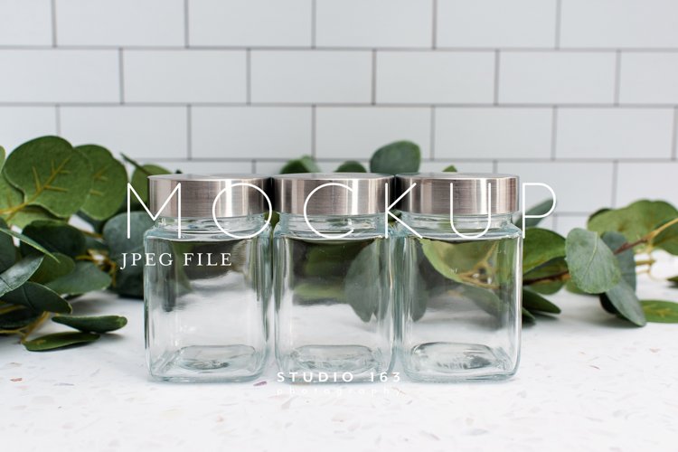 Spice Jar Mockup, Glass Jar Mockup, Stock Photo, JPEG example image 1