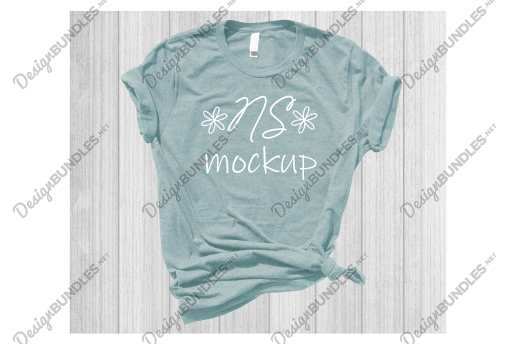 Bella Canvas 3001 Tshirt Mock-up DUSTY BLUE HEATHER