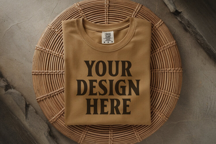 Monarch Comfort Colors 1717 Folded Tshirt Mockups example image 1