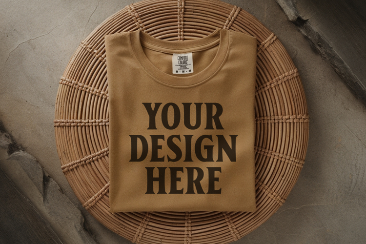 Monarch Comfort Colors 1717 Folded Tshirt Mockups