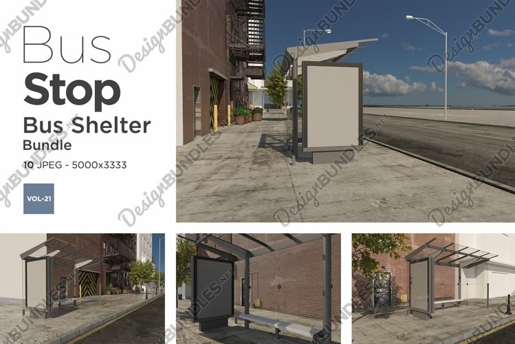 Bus Stop Bus Shelter Mockup Vol- 21
