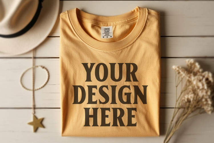 Monarch Comfort Colors 1717 Folded Tshirt Mockups