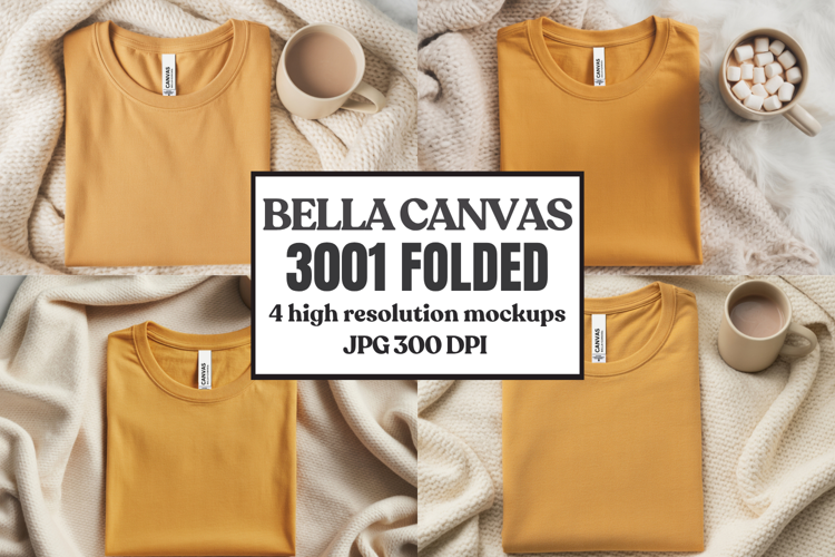 Christmas Bella Canvas 3001 Folded Tshirt Mockup