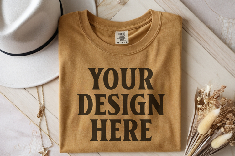 Monarch Comfort Colors 1717 Folded Tshirt Mockups