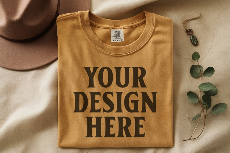 Monarch Comfort Colors 1717 Folded Tshirt Mockups