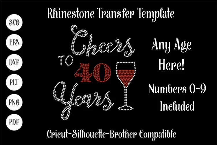 Cheers with Custom Age Rhinestone SVG Template