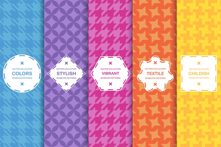 Colorful seamless textile patterns example image 1