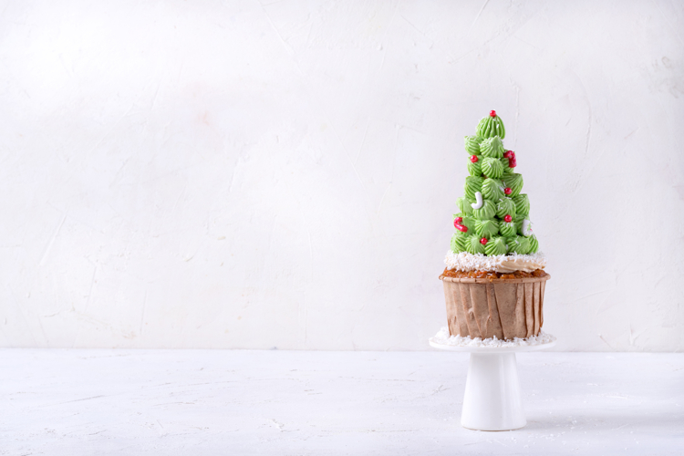 Christmas tree cupcake