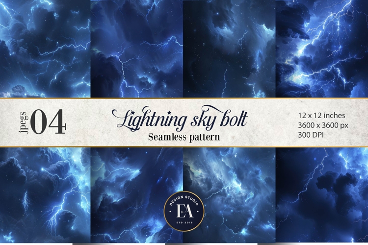 Lightning Bolt Digital paper, Thunderstorm pattern