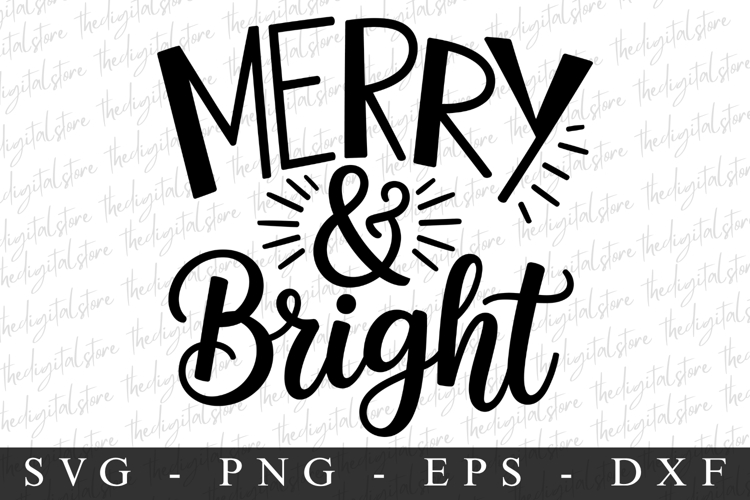 Merry Christmas & BrightSvg | Christmas svg | Svg cut file