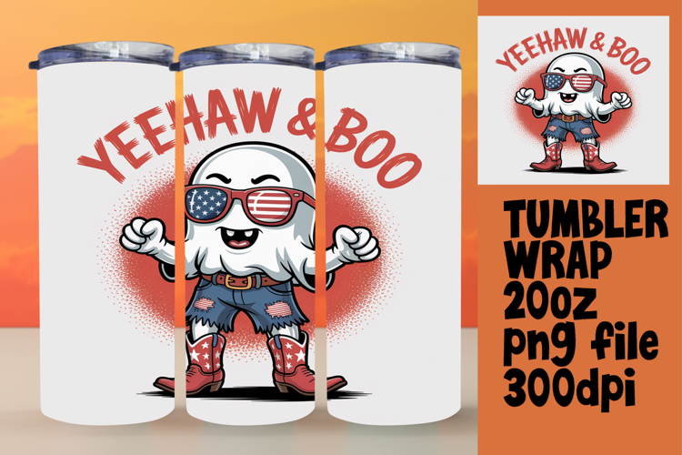 20oz Tumbler Wrap for Personalization , Funny Ghost