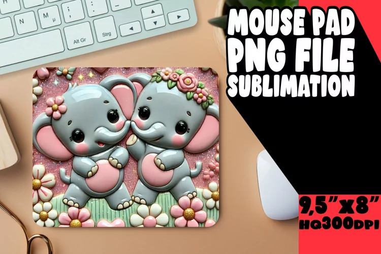 Bright Desk Pad Sublimation Design, Sweet Animals