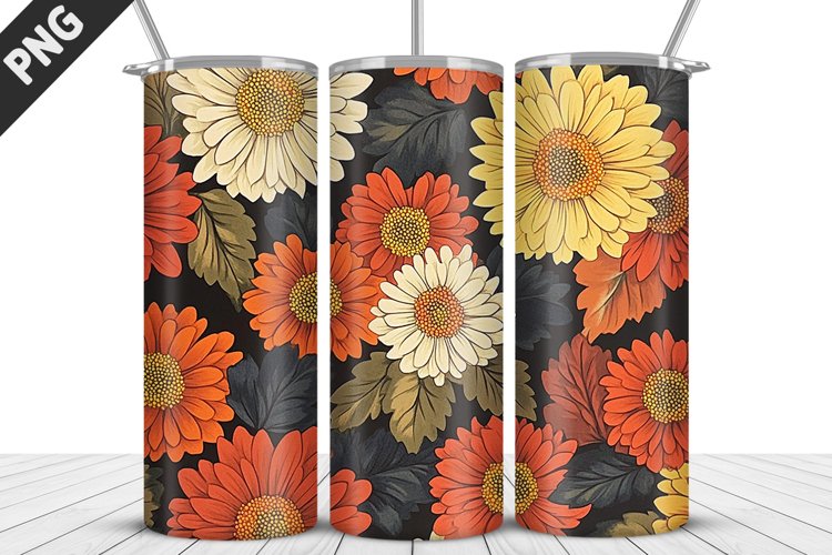 3D Prettiest Flowers Tumbler Wrap | Sublimation Design