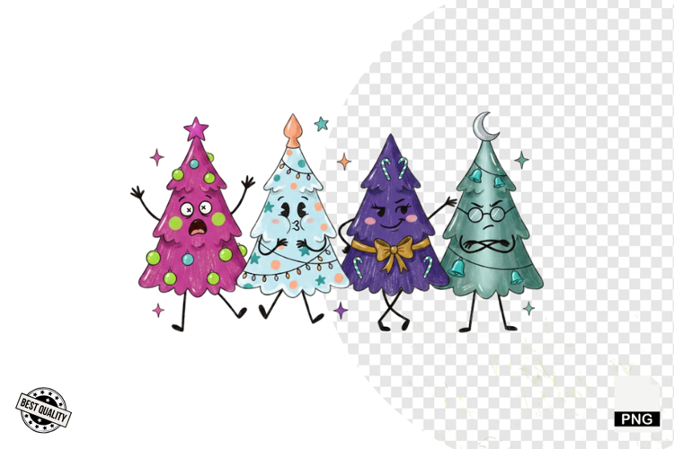 Cartoonish Christmas Trees Clipart example image 1