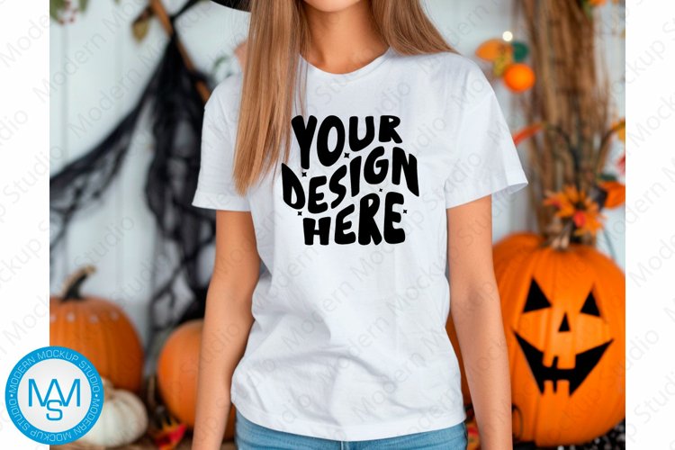 White Tshirt Mockup Image 21