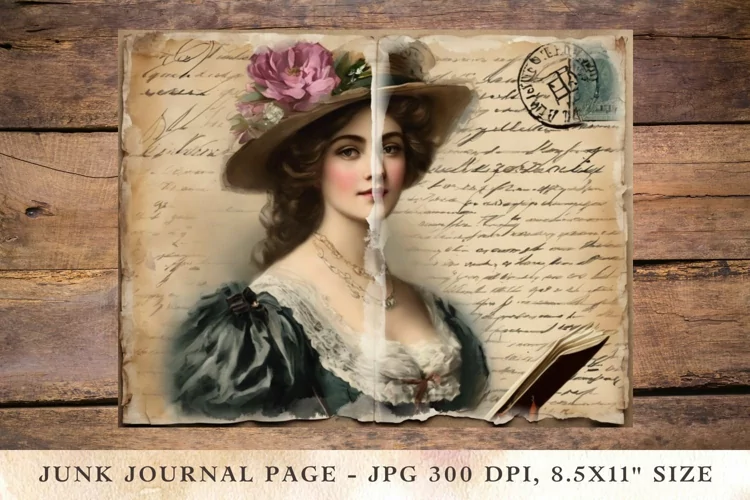 Printable Junk Journal Pages victorian girl 5