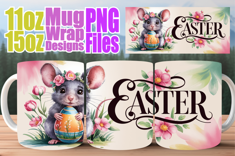 Enchanted days 11oz 15oz mug wrap, Easter