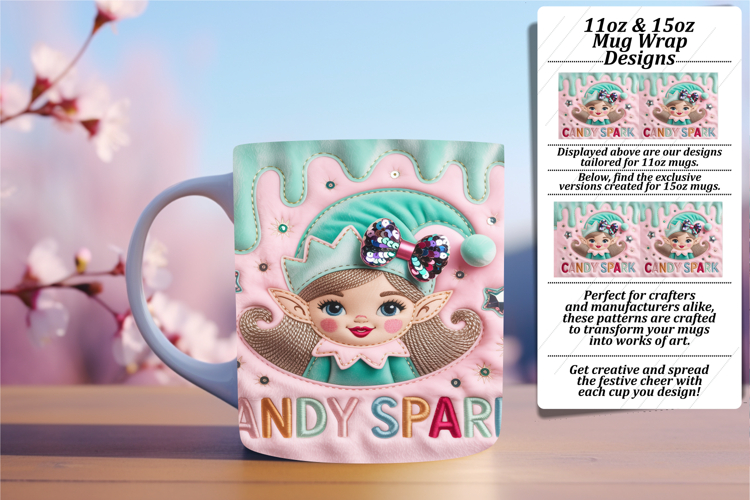 Beautiful 15oz Mug Wrap Png Design , Holiday