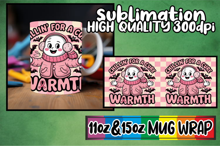 Gentle warmth 11oz 15oz mug wrap, Ghost Cancer
