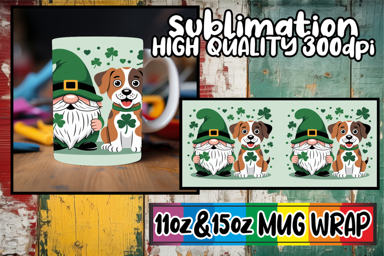 Cozy thoughts 11oz 15oz sublimation wrap, St Patricks