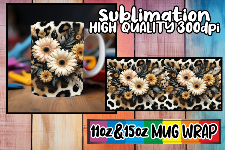 Joyful adventures 11oz 15oz sublimation wrap, Leopard Prints