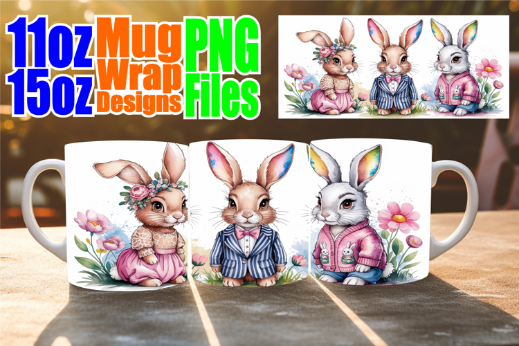 Radiant evenings sublimation print wrap, Easter Bunny