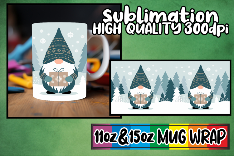 Happy hearts 11oz 15oz sublimation wrap, Gnomes