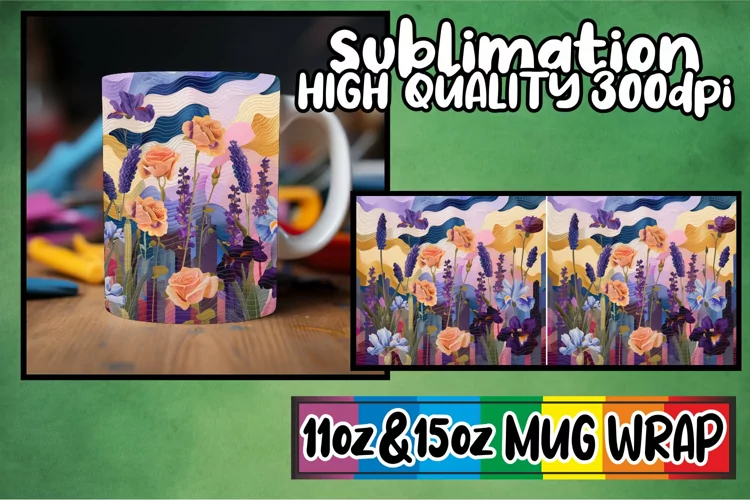 Vibrant Spring Blossom Bouquet Mug Sublimation 11oz/15oz