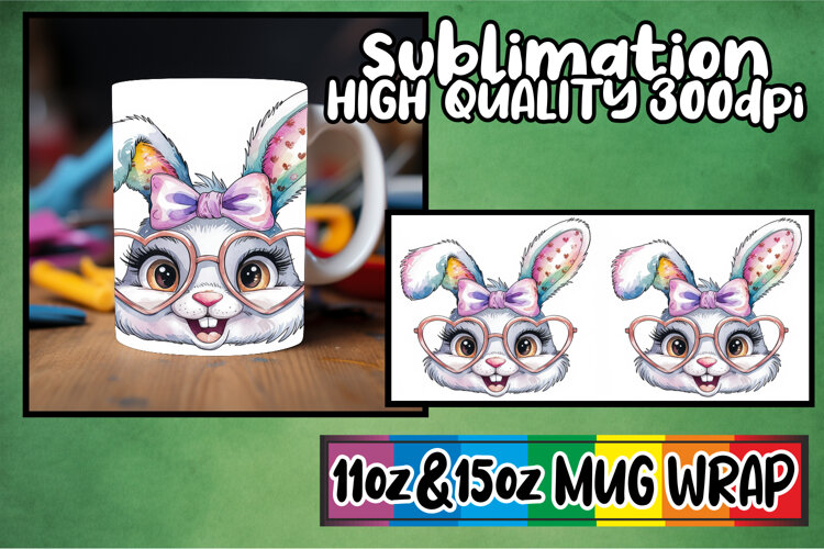 Sweet escapes 11oz 15oz sublimation wrap, Easter Bunny example image 1